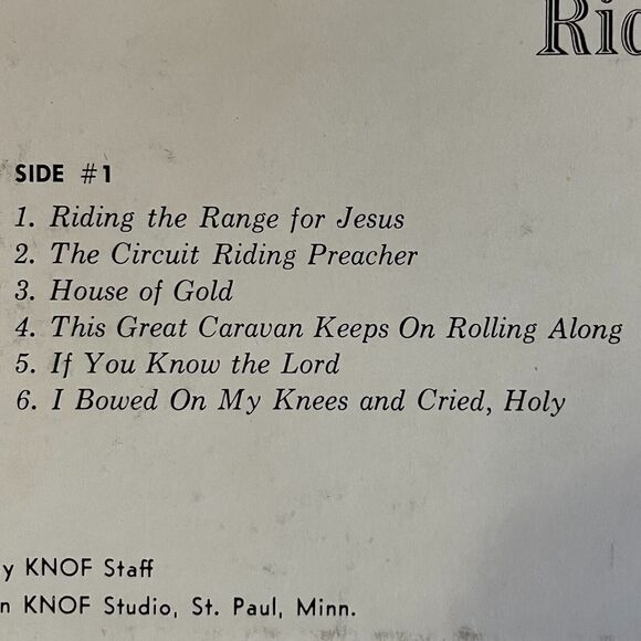 Riding The Range For Jesus USED VINYL RECORD Gospel 70s RCA/Sacred Knof Records - Picture 4 of 6